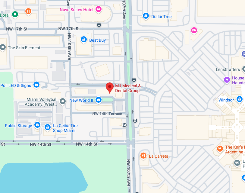 Map showing MJ Medical and Dental Group location